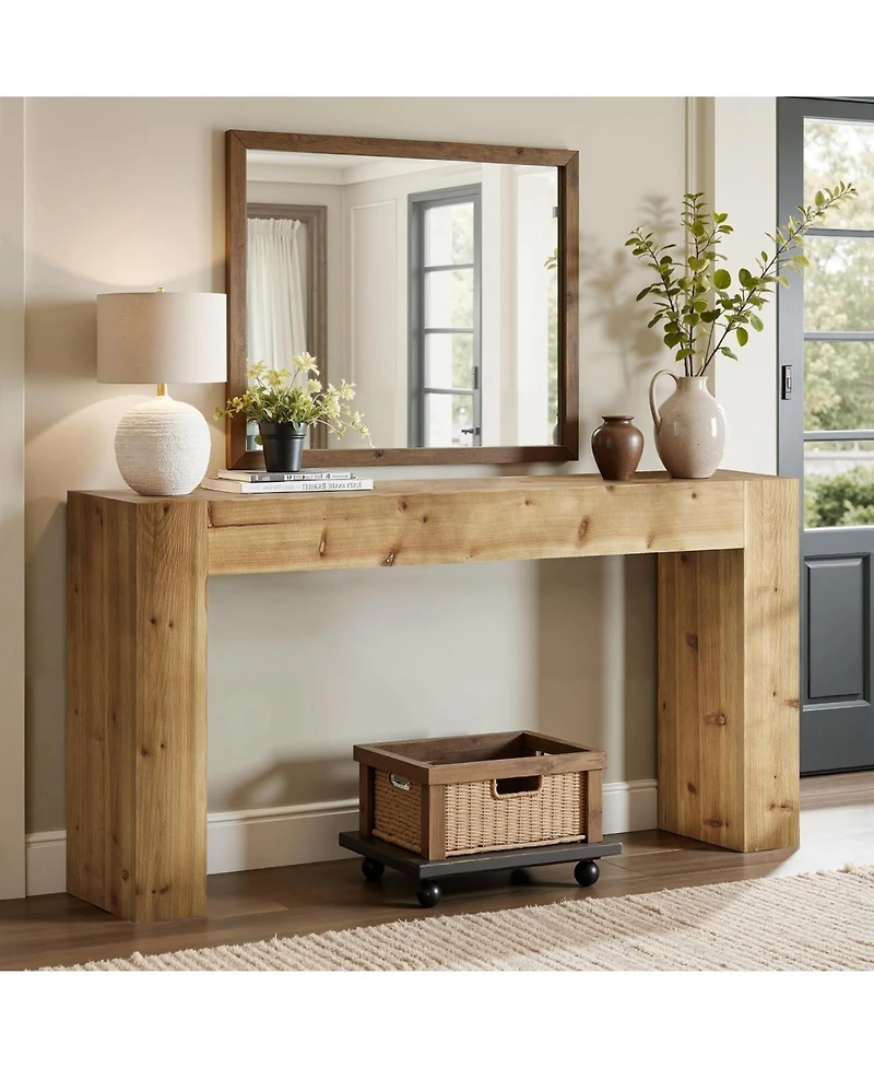 Tribesigns 63" Solid Wood Console Table