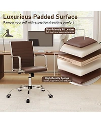 Gymax Office Chair Height Adjustable Conference Room Chair with Rocking Backrest Armrests