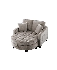 Streamdale Furniture 2-Seater Sofa and Chaise with Storage Footrest and Pillows