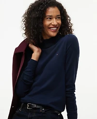 Tommy Hilfiger Women's Mock Neck Long-Sleeve Slim-Fit Sweater