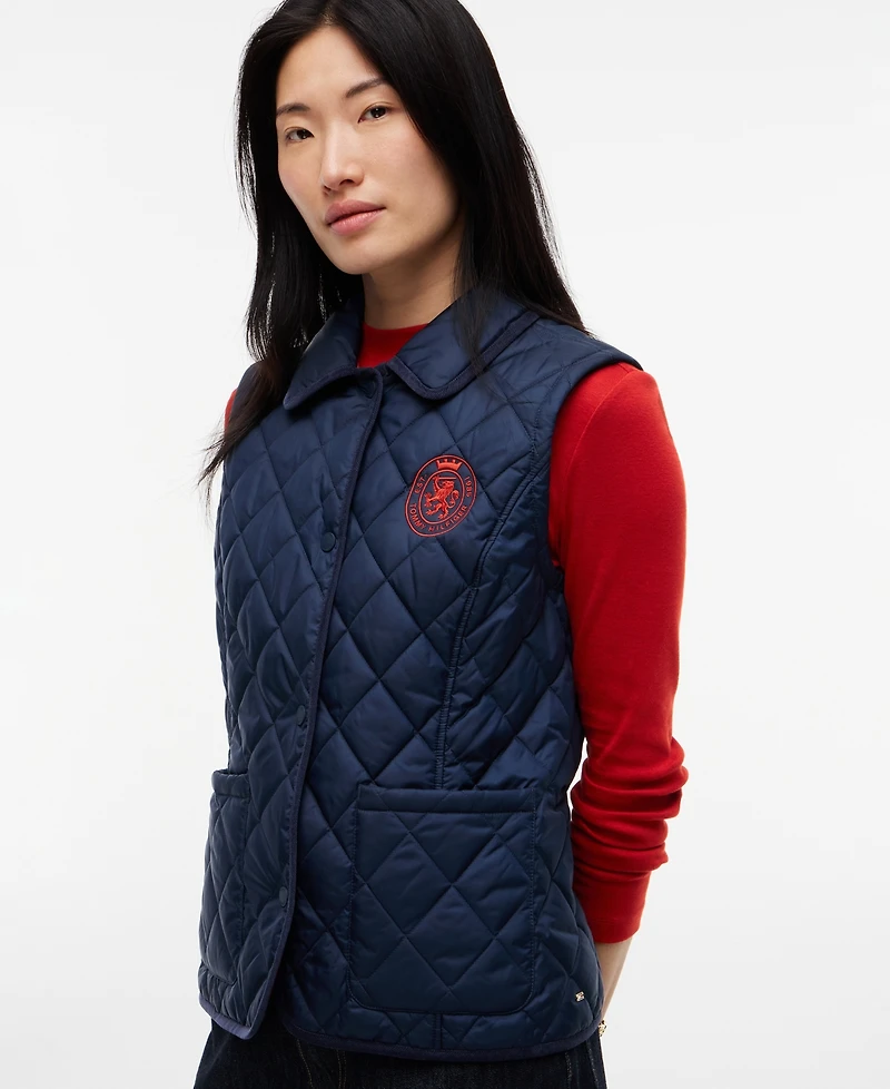 Tommy Hilfiger Women's Quilted Club Collar Vest