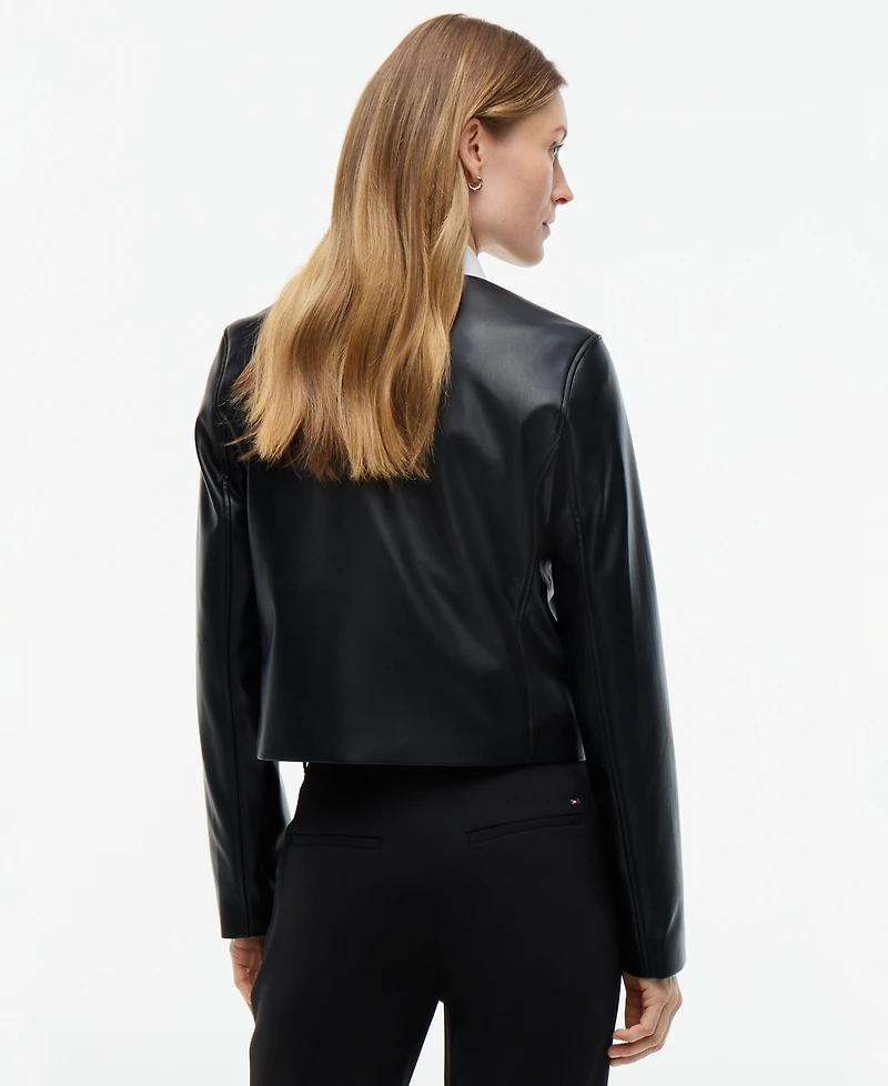 Tommy Hilfiger Women's Faux Leather Long-Sleeve Jacket