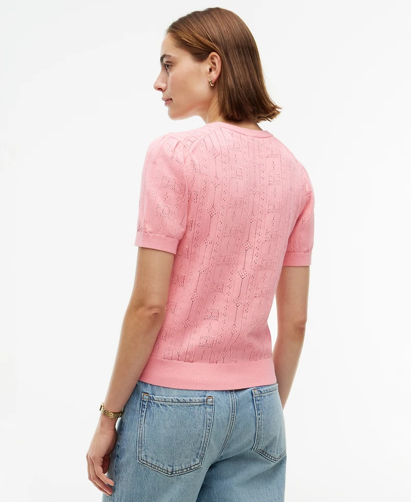 Tommy Hilfiger Women's Pointelle Puff-Sleeve Sweater