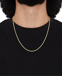 Italian Silver Solid Rope Chain Necklace in 18k Gold-Plated Sterling Silver