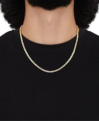 Italian Silver Solid Mariner Chain Necklace in 18k Gold-Plated Sterling Silver