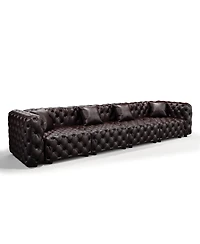 Streamdale Furniture 134.4" Modern Faux Leather Modular 4-Seater Sectional Sofa with Pillows