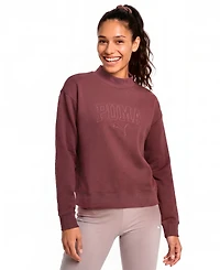 Puma Women's Ess Relaxed Mock Neck Crew Sweatshirt