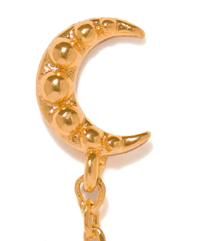 Girls Crew Crystal Lunar Link Double Stud Earrings