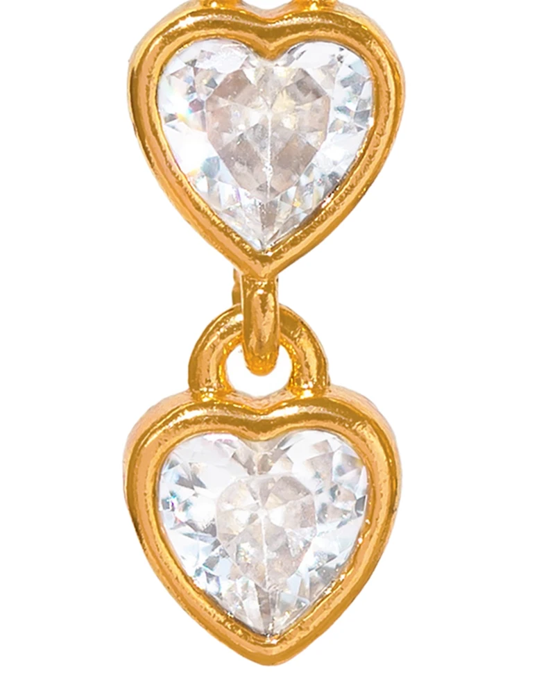Girls Crew Crystal Falling Hearts Dangle Earrings