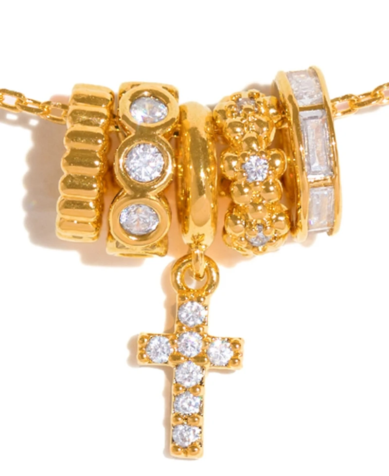 Girls Crew Crystal Rio Cross Charm Necklace