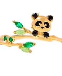 Girls Crew Crystal Lucky Panda Adjustable Ring