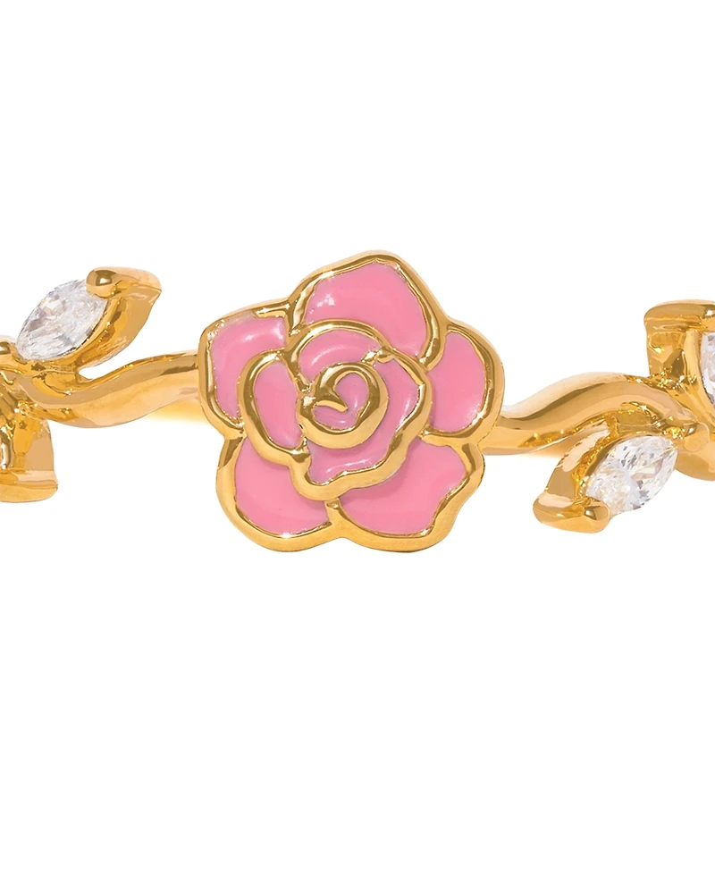 Girls Crew Gold-Plated Crystal Rosebud Ring
