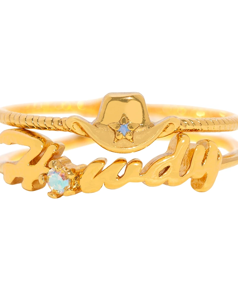 Girls Crew Crystal Howdy Partner Ring Set