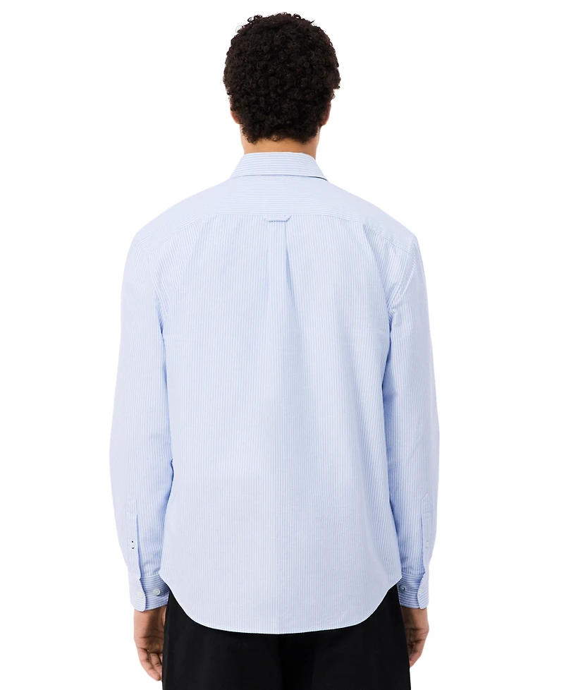 Lacoste Men's Woven Long-Sleeve Button-Down Oxford Shirt