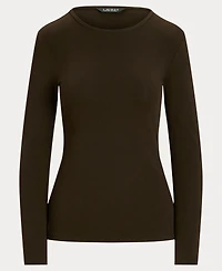 Lauren Ralph Cotton-Blend Long-Sleeve Top