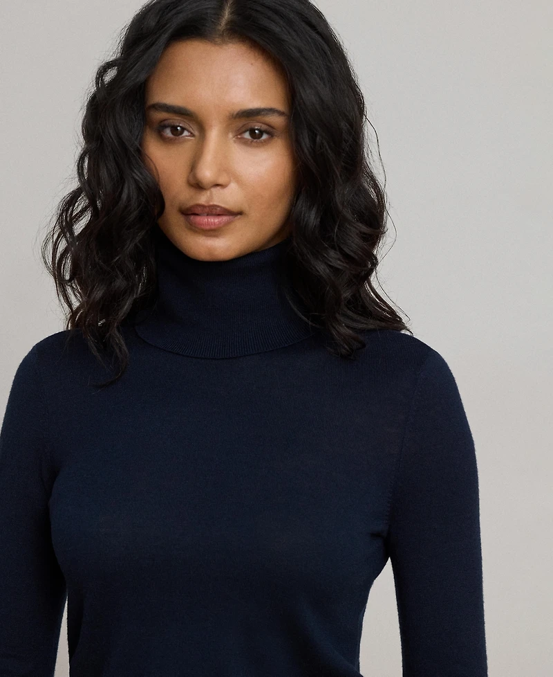 Lauren Ralph Women's Modal-Silk Blend Slim-Fit Turtleneck Sweater