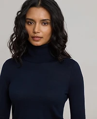 Lauren Ralph Women's Modal-Silk Blend Slim-Fit Turtleneck Sweater