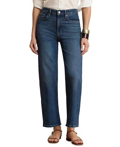 Lauren Ralph Women's High-Rise Relaxed Straight Ankle Jeans