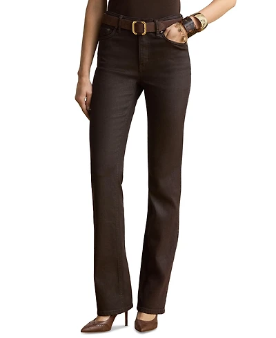 Lauren Ralph Women's High-Rise Bootcut Coated Jeans
