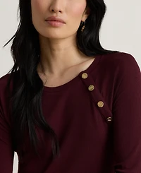 Lauren Ralph Women's Rib-Knit Midi Crewneck Dress