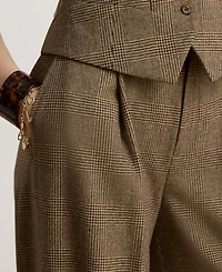 Lauren Ralph Women's High-Rise Pleated Wide-Leg Wool Pants