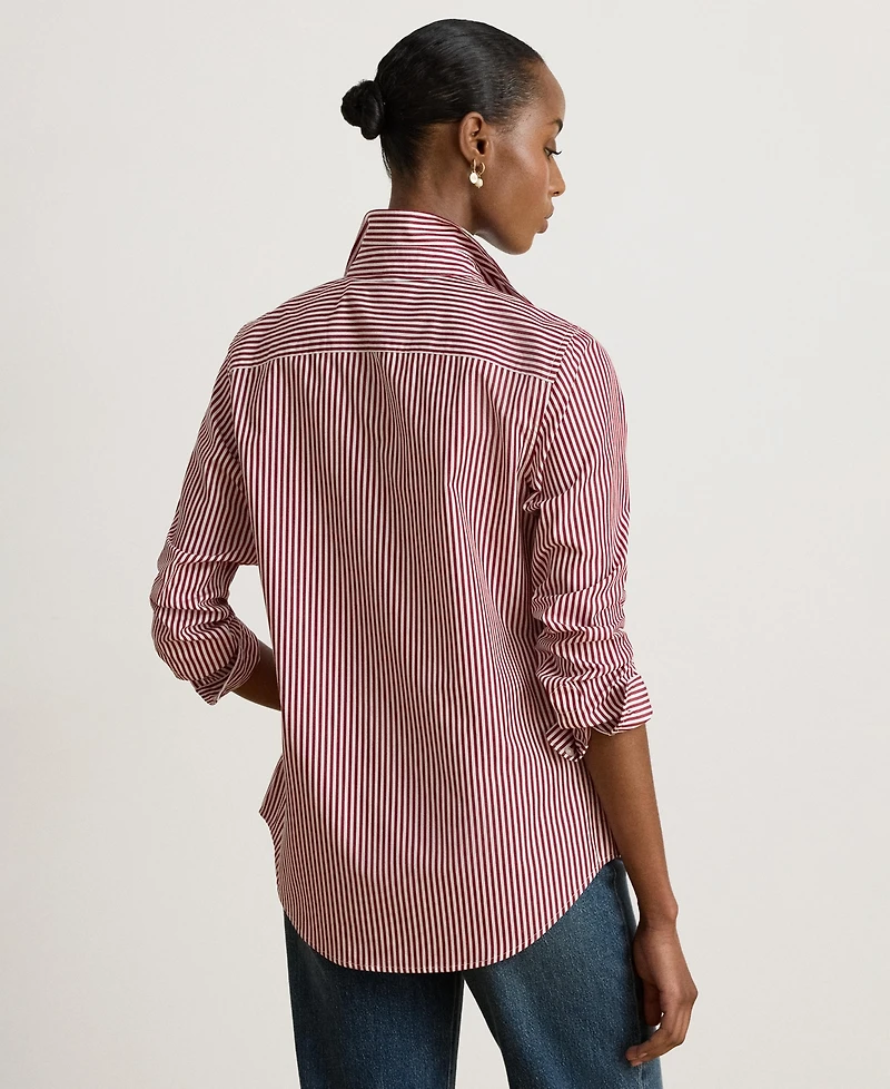 Lauren Ralph Women's Striped Long-Sleeve Button-Down Shirt