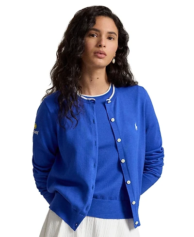 Polo Ralph Lauren Women's Us Open Crew Neck Long-Sleeve Cardigan Sweater