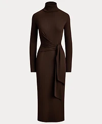 Lauren Ralph Lauren Women's Tie-Front Turtle Neck Dress