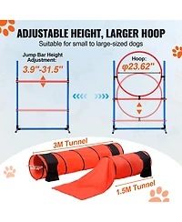 Vevor Dog Agility Training Equipment 7 Pcs Set Upgrade Hurdles 2 Tunnels Ring