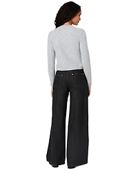 French Connection Women's Dakota Cropped Pointelle Cardigan Sweater