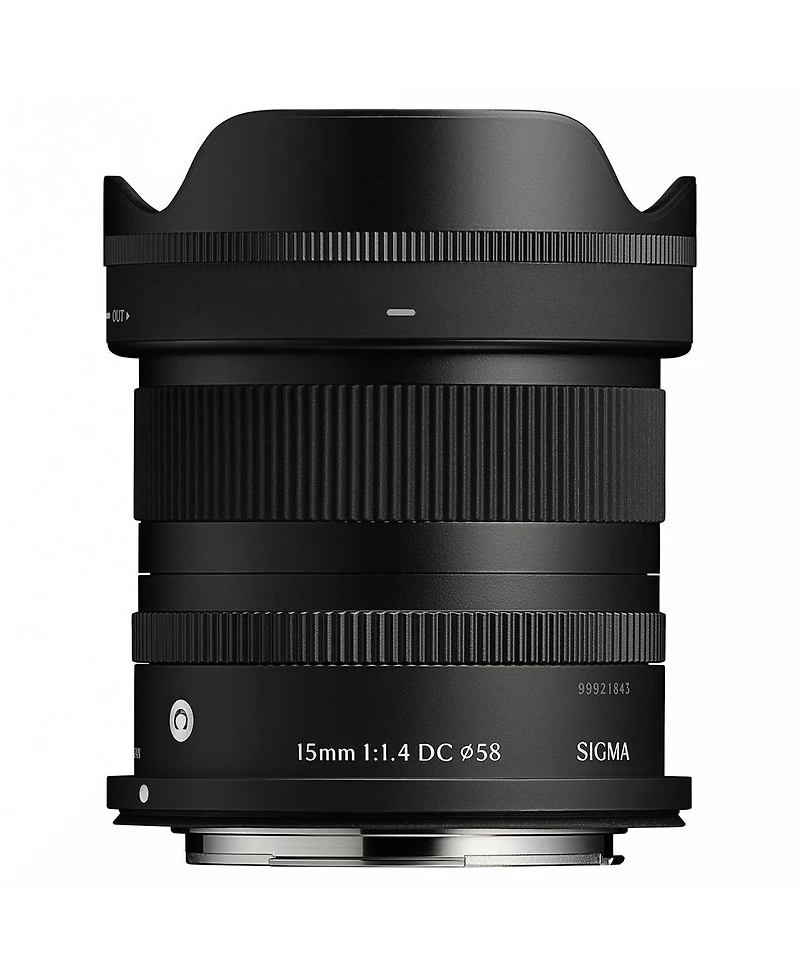 Sigma 15mm f1.4 Dc Contemporary Lens for Canon Rf, Bundle with 3-Section Aluminum Tripod with 3-Way Head and Cleaning Kit