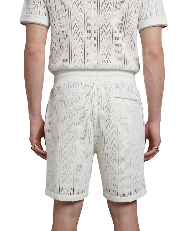 Twisted Tailor Men's Oscar Tipped Crochet Cotton Shorts