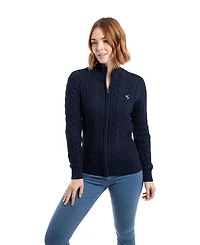 Weird Fish Women's Lunenne Full Zip Cable Knit Cardigan