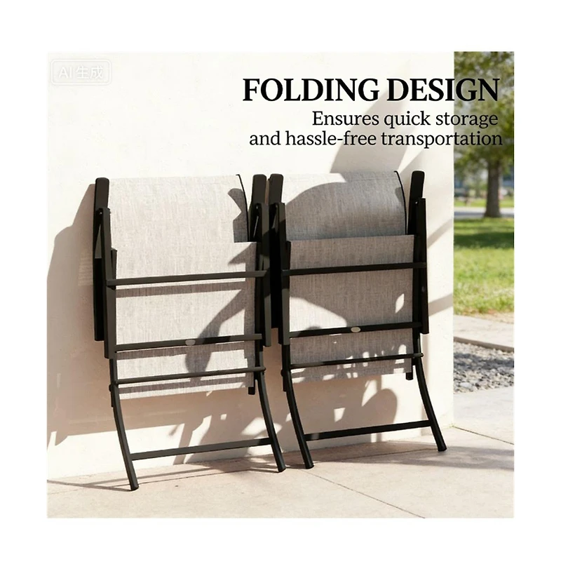 Mountaintop A set of 2 outdoor dining chairs, armchair, folding chair, terrace chair, camping chair, garden chair
