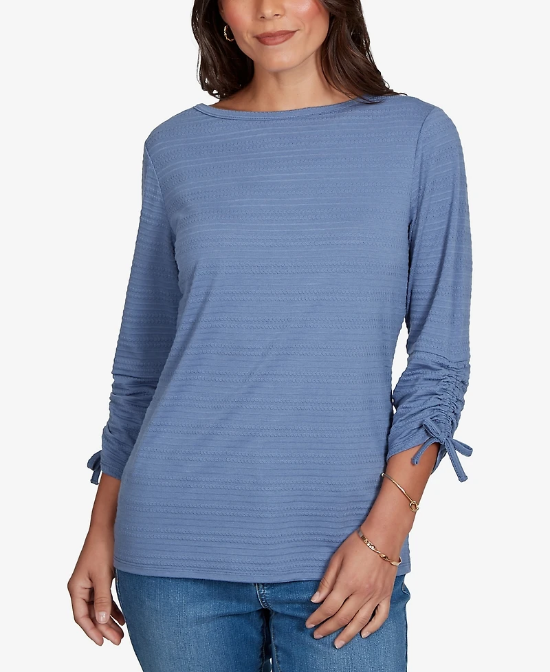 Ruby Rd. Petite Ottoman 3/4-Sleeve Boat Neck Top