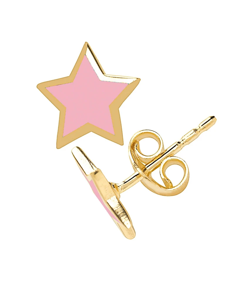 Lily Nily Girls Enamel Star Stud Earrings in 14K