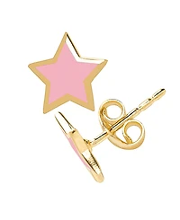 Lily Nily Girls Enamel Star Stud Earrings in 14K