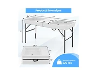 Boyel Living 5 Ft Folding Ice Cooler Table with Double Sinks for Camping Party Picnic Wedding