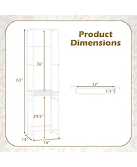 Sugift Slim Freestanding Coat Rack with 8 Hanging Rods and 10 Pants Hangers Vertical Garment Organizer