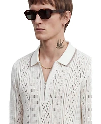 Twisted Tailor Men's Oscar Tipped Crochet Cotton Polo Shirt
