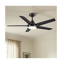 Sofucor 48-in Modern Downrod Ceiling Fan with Lights and Remote Control Included 5-Blade