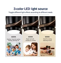 Sofucor 52-in Minimalism Flush Mount Solid Wood Blades Led Ceiling Fan with Lights and Remote Control Included 3-Blade
