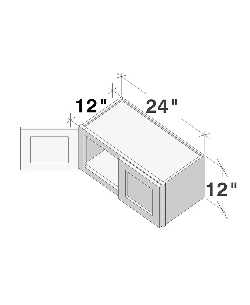Boyel Living Double Door Short Wall Cabinet, Ready to Assemble Kitchen Cabinet with Solid Wood Frame