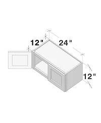 Boyel Living Double Door Short Wall Cabinet, Ready to Assemble Kitchen Cabinet with Solid Wood Frame