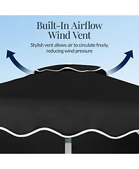 Best Choice Products 7.5feet Patio Market Umbrella with Wavy Trim, Fade-Resistant, Crank and Tilt