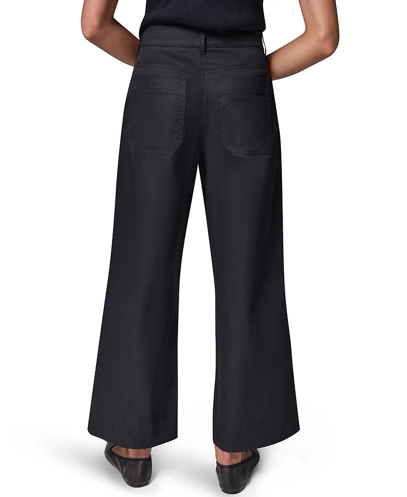 Donna Karan Weekend Women's Cotton Twill Wide-Leg Mid-Rise Pants,