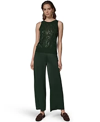 Donna Karan New York Women's Beaded Crewneck Sleeveless Tank