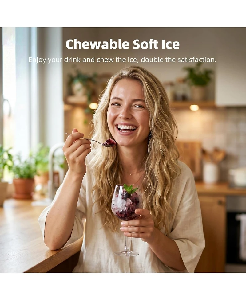 Cowsar Countertop Nugget Ice Maker 35 Lbs Per Day Self Cleaning
