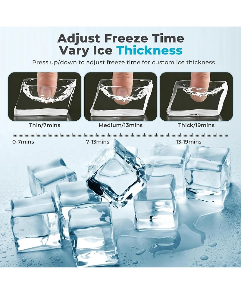 Cowsar Countertop Ice Maker 12 Cubes in 13 Minutes 26 Lbs Per Day
