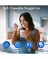 Cowsar Nugget Ice Maker 35 Lbs Per Day Self Cleaning